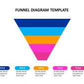 Arrow 5 step Funnel Diagram PowerPoint template