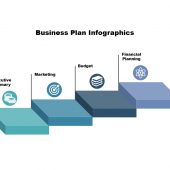 Business plan infographics Stepwise PowerPoint Templates