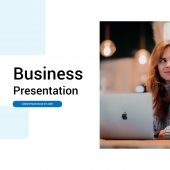 Aesthetic Blue business Powerpoint Template