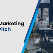 Marketing Pitch Solid Blue PowerPoint Template