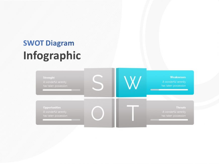 Four Text Boxes SWOT Analysis Infographic Powerpoint Template