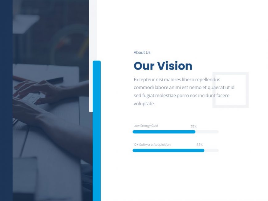 Marketing Pitch Solid Blue PowerPoint Template