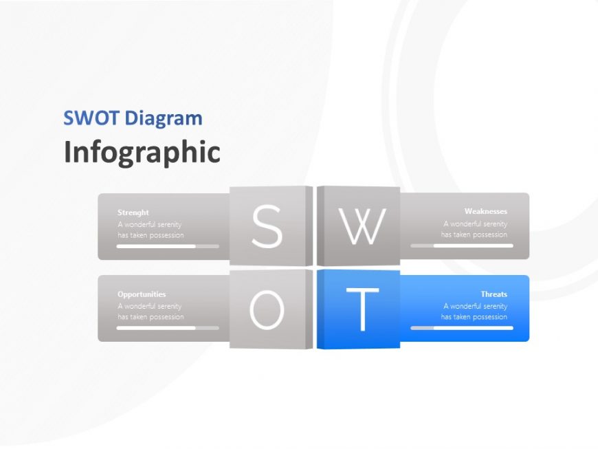 Four Text Boxes SWOT Analysis Infographic Powerpoint Template