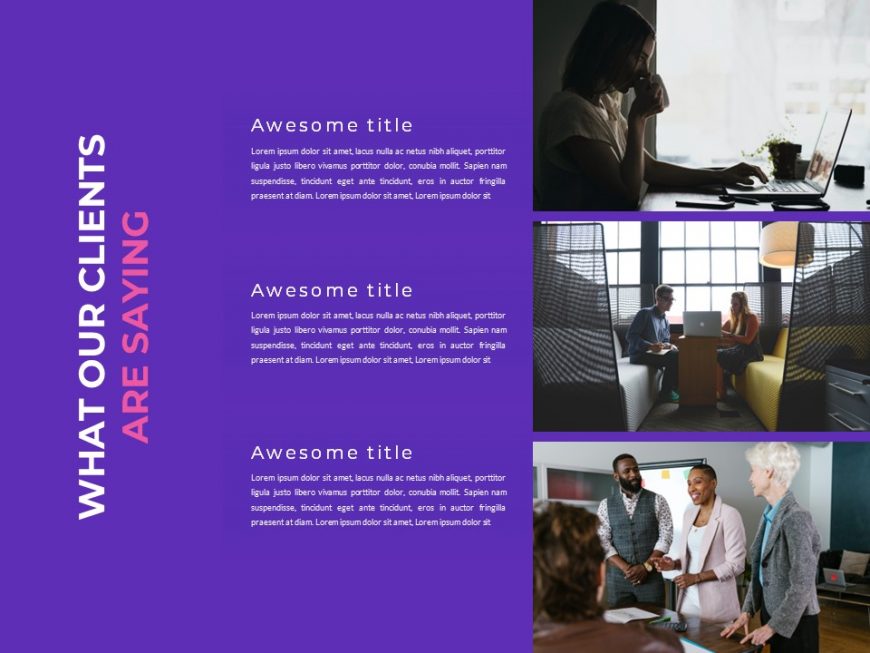 Modern Purple Dark Pitch Deck PowerPoint Template