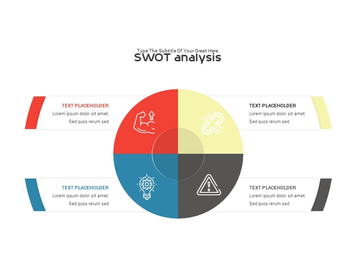 SWOT analysis standard color PowerPoint Template