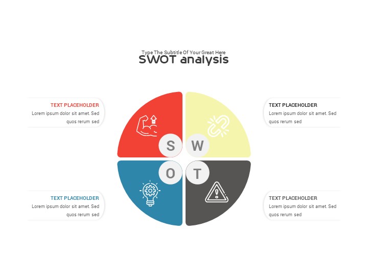 SWOT analysis standard color PowerPoint Template