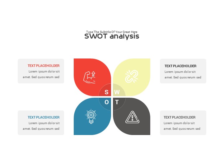 SWOT analysis standard color PowerPoint Template