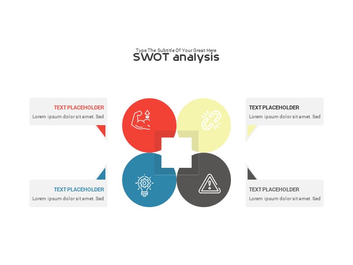 SWOT analysis standard color PowerPoint Template