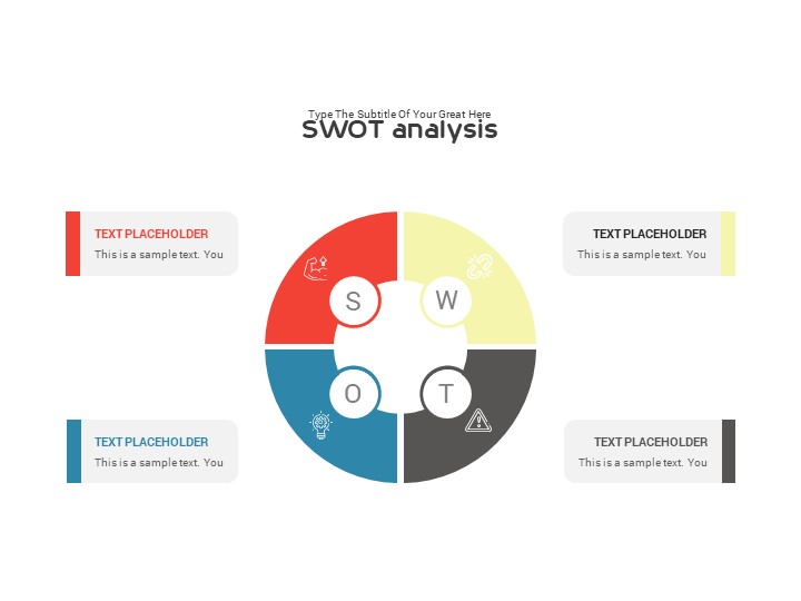 SWOT analysis standard color PowerPoint Template