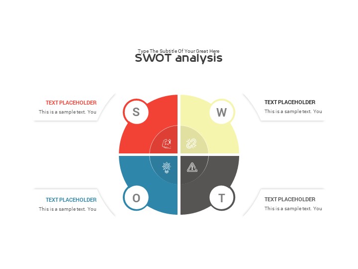 SWOT analysis standard color PowerPoint Template