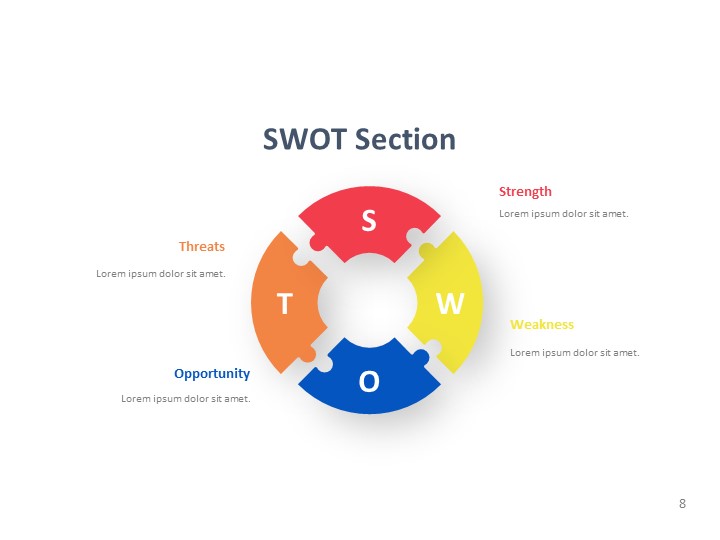 SWOT Infographic Vibrant Color PowerPoint Template