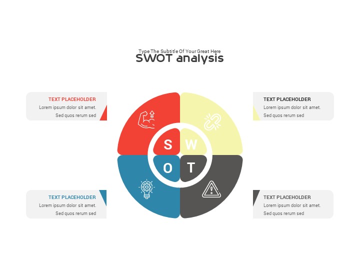 SWOT analysis standard color PowerPoint Template